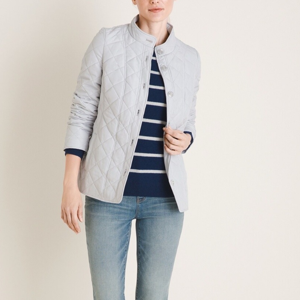 NWOT Solid Mandarin-Collar Quilted Jacket